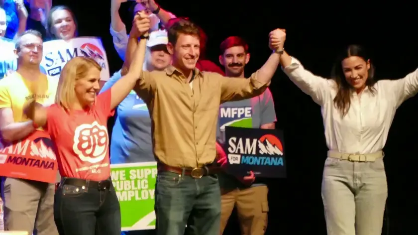 In Missoula, Forstag and Ocasio-Cortez campaign for working class votes