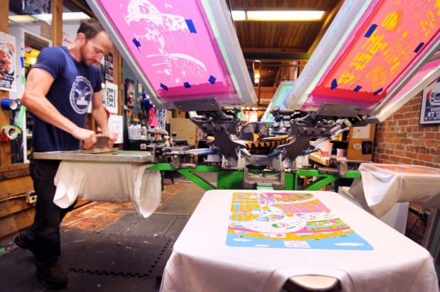 Missoula artist screen printing shop make limited edition shirt