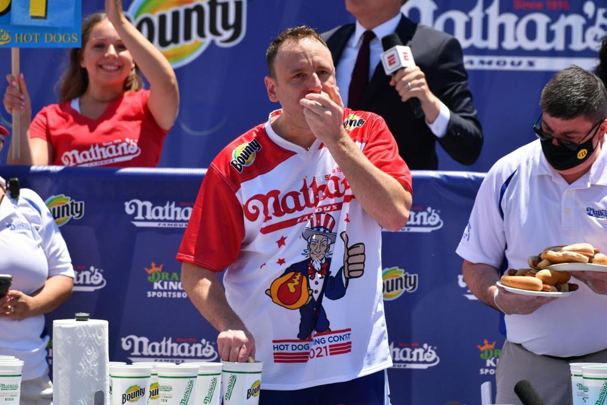 Joey Chestnut wins Nathan's Hot Dog Contest for 14th time National