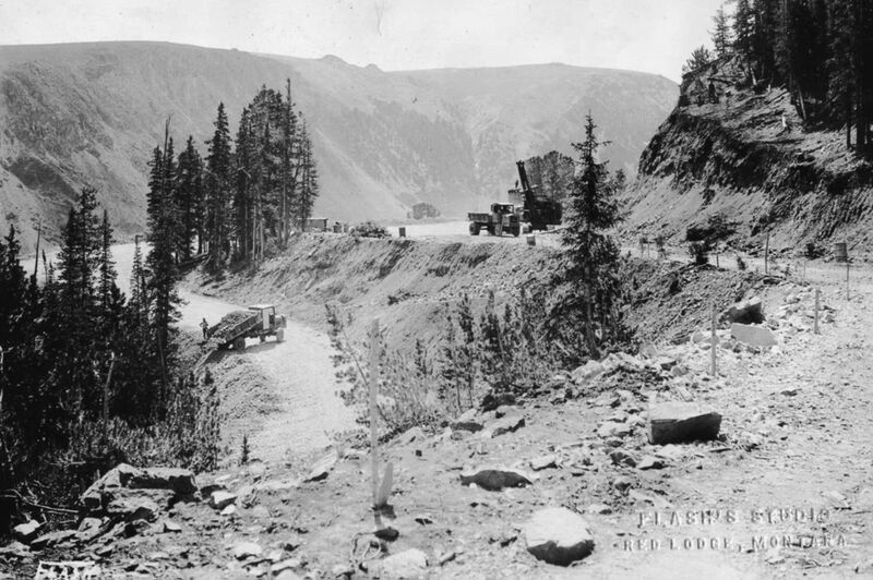 Curve construction on Beartooth Highway