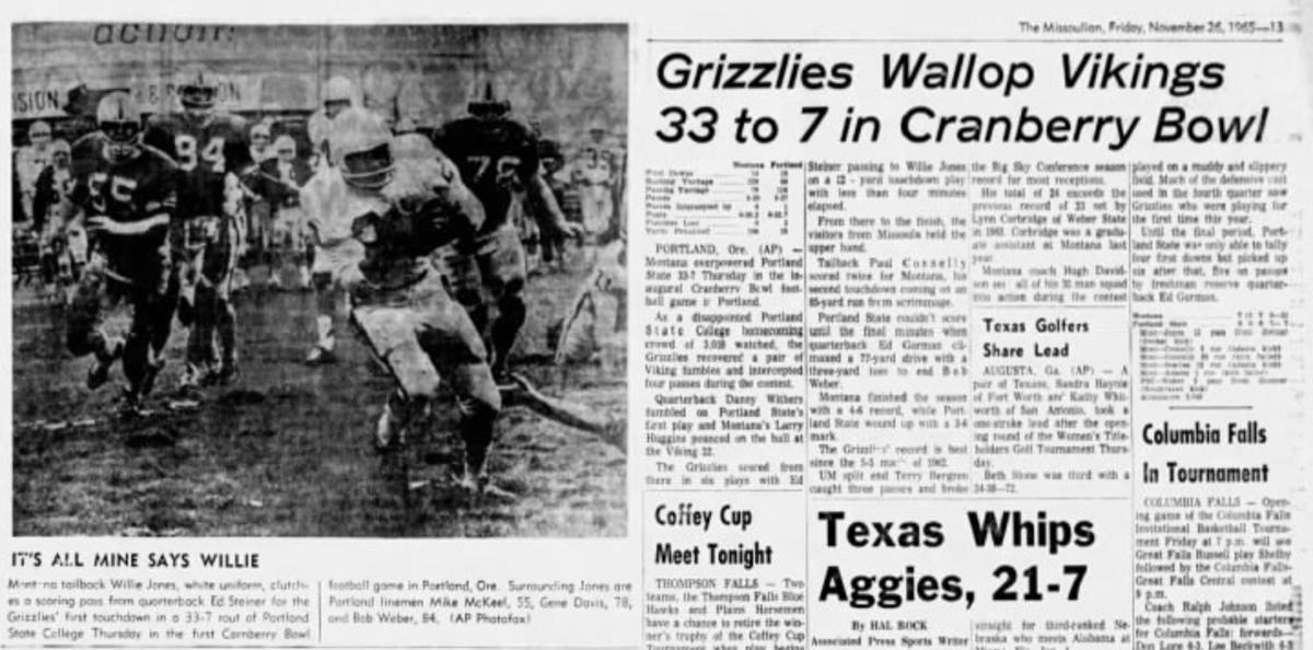 Montana S First Football Game At Portland State In 1965 Is Worth