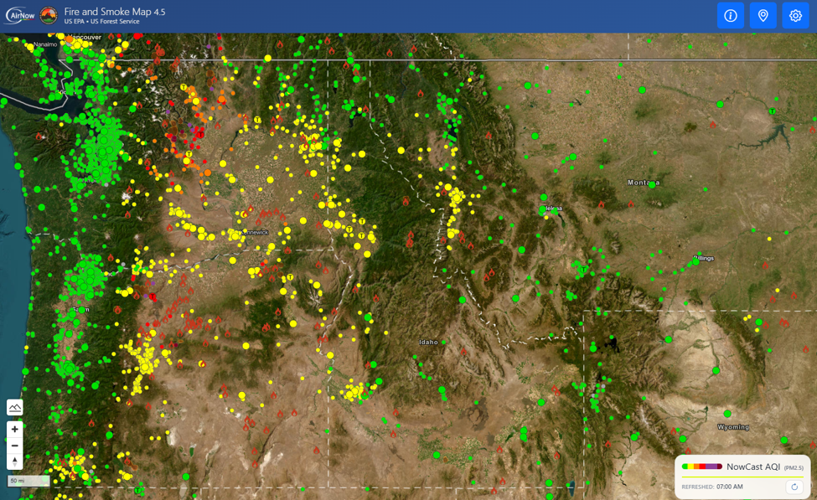 Wildfire Smoke Air Quality Update: Saturday August 15, 2026 at 7:45am