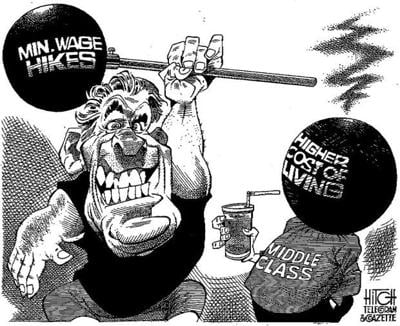 CARTOON: Minimum wage raise may pound middle class with higher cost of living | Cartoons ...