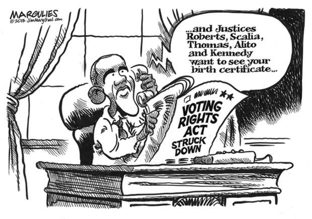 Cartoon Voting Rights Act No Longer Needed 