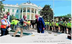 TRUMP GIVES MEDIA TOUR OF WHITE HOUSE PROJECTS