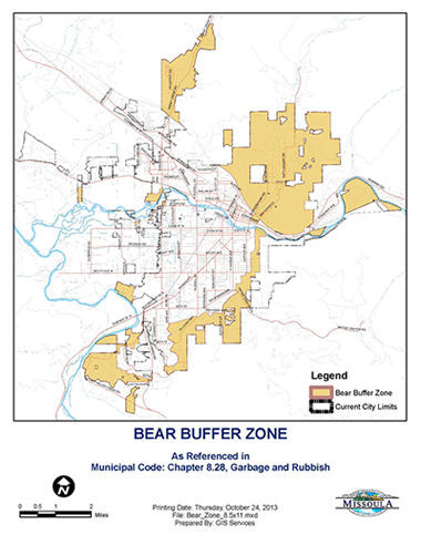 Missoula bear buffer zone