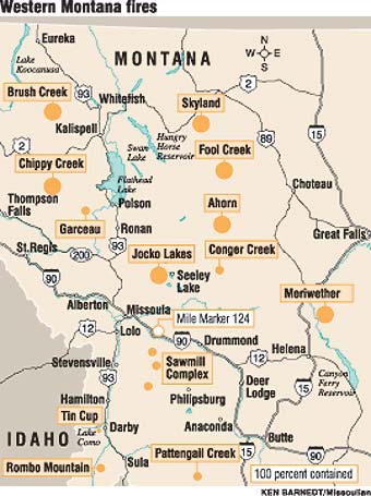 A Look At Other Large Wildfires Burning In Montana Posted 11 30 A M Aug 8 Fires Missoulian Com