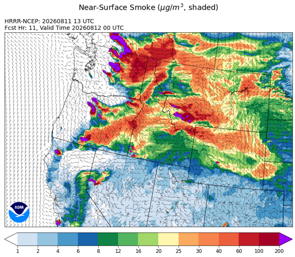 Wildfire Smoke Air Quality Update: August 11, 2026 at 10:30 a.m.