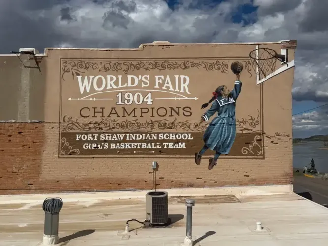 New mural celebrates Fort Shaw Indian School Girls Basketball Team