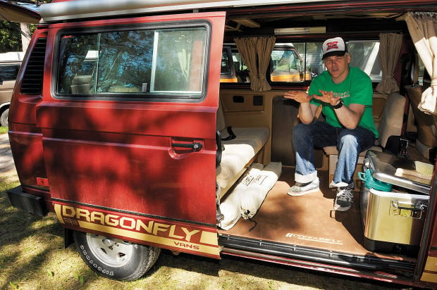 Company equips rental vans so campers can fly in hit the road