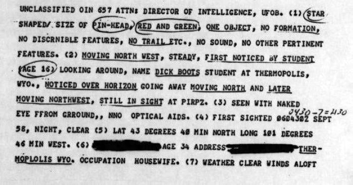 Declassified reports expose UFOs over Wyoming
