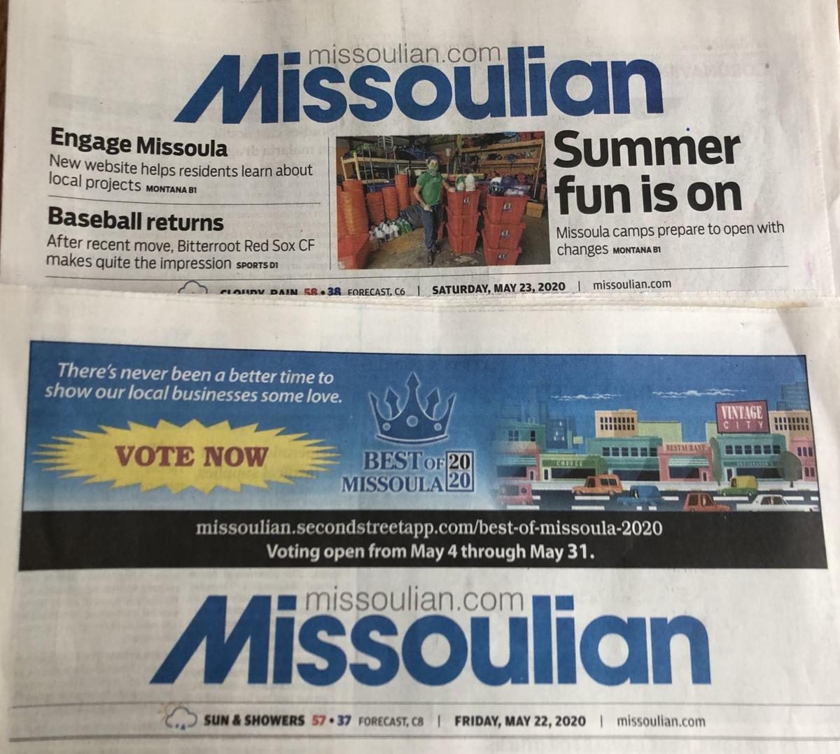 On Memorial Day, look for Missoulian e-edition and online | Local News