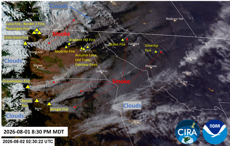 Wildfire Smoke Air Quality Update: August 2, 2026 at 7:45 a.m.