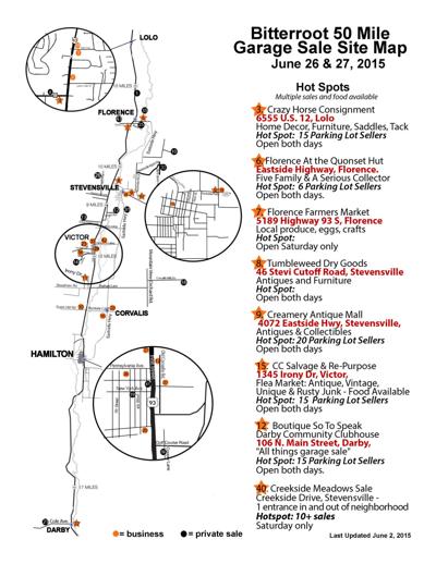 First Annual Bitterroot 50 Mile Garage Sale Set For June 26 27
