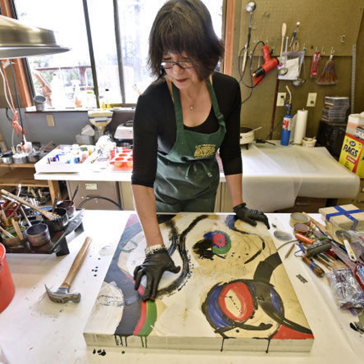 Encaustic Artist On Painting With Beeswax Pushing Out Of Comfort
