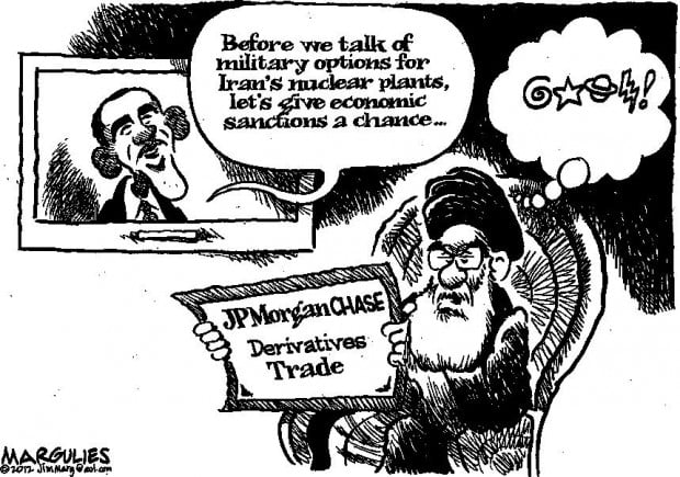 CARTOON: Economic sanctions through JP Morgan may proove persuasive to Iran