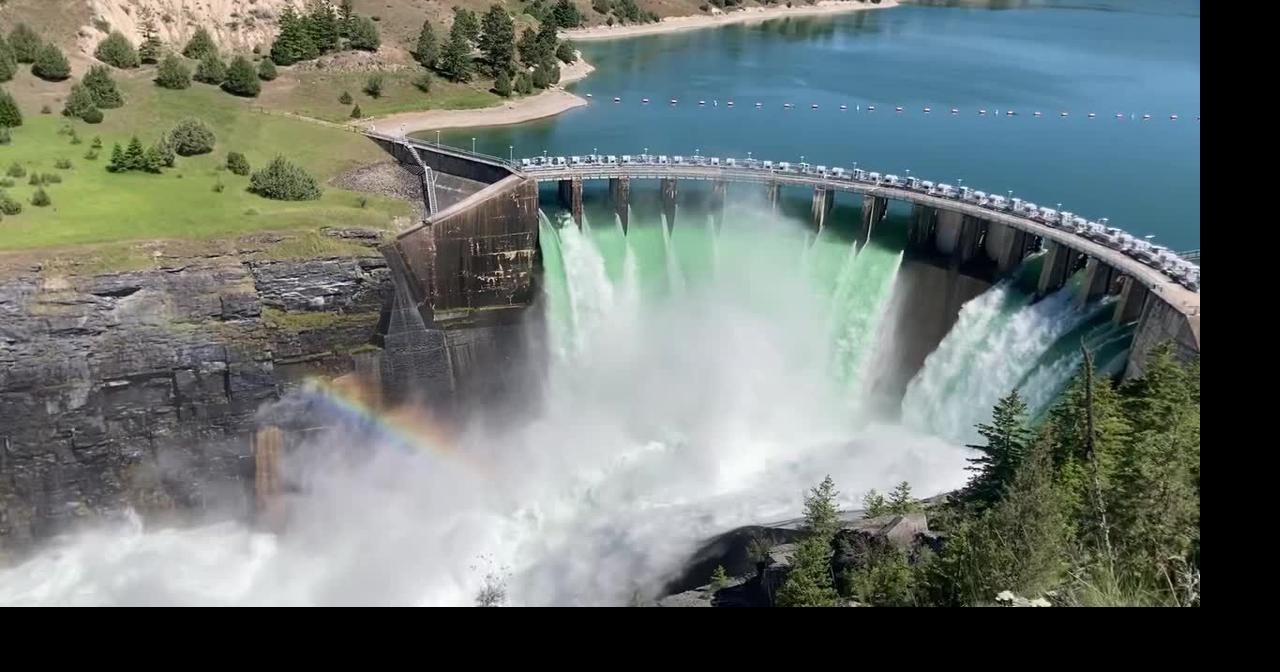 Video Outflows at Flathead Lake dam surpass 55,000 cubic sq feet per