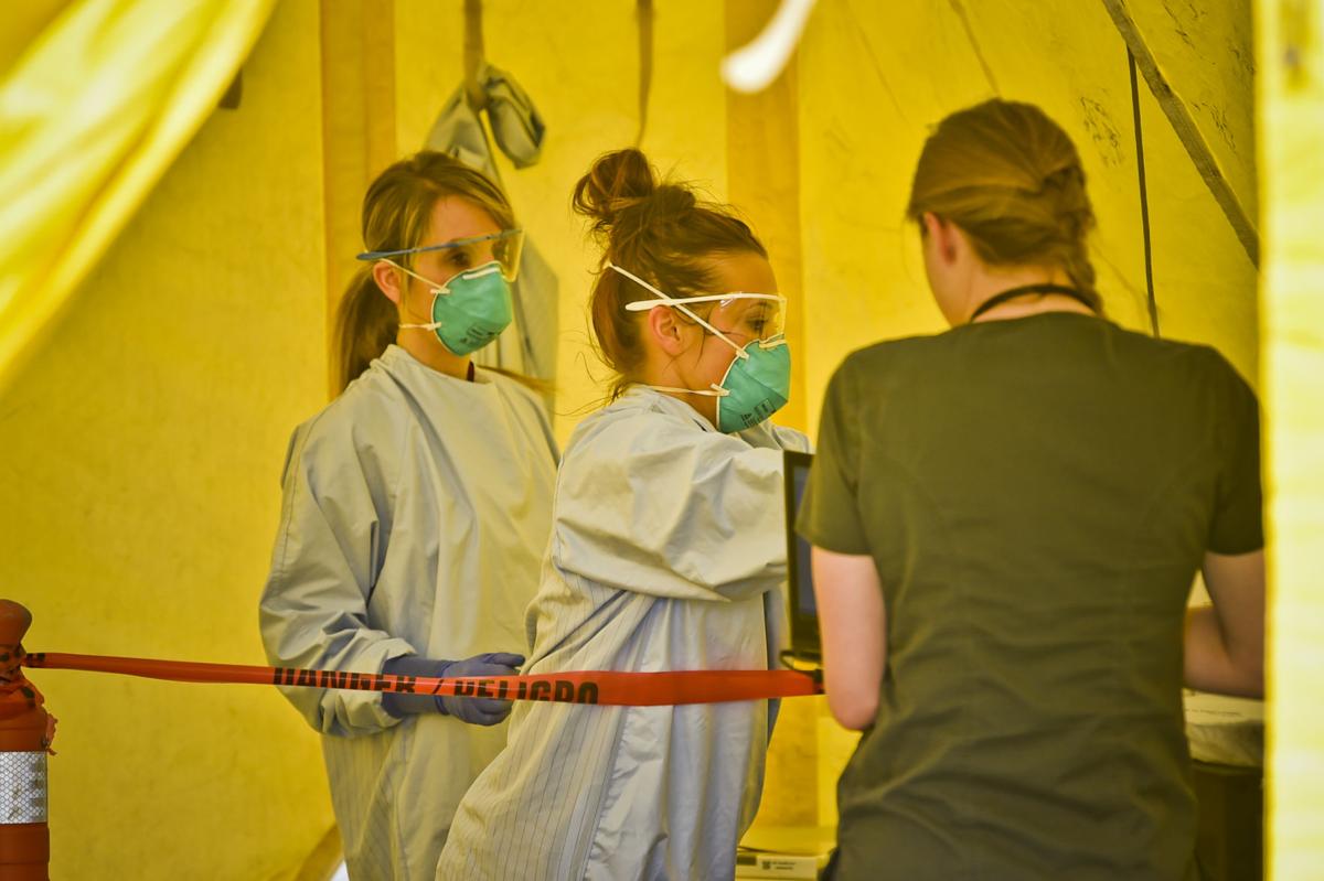 Healthcare workers file Covid-19 tests