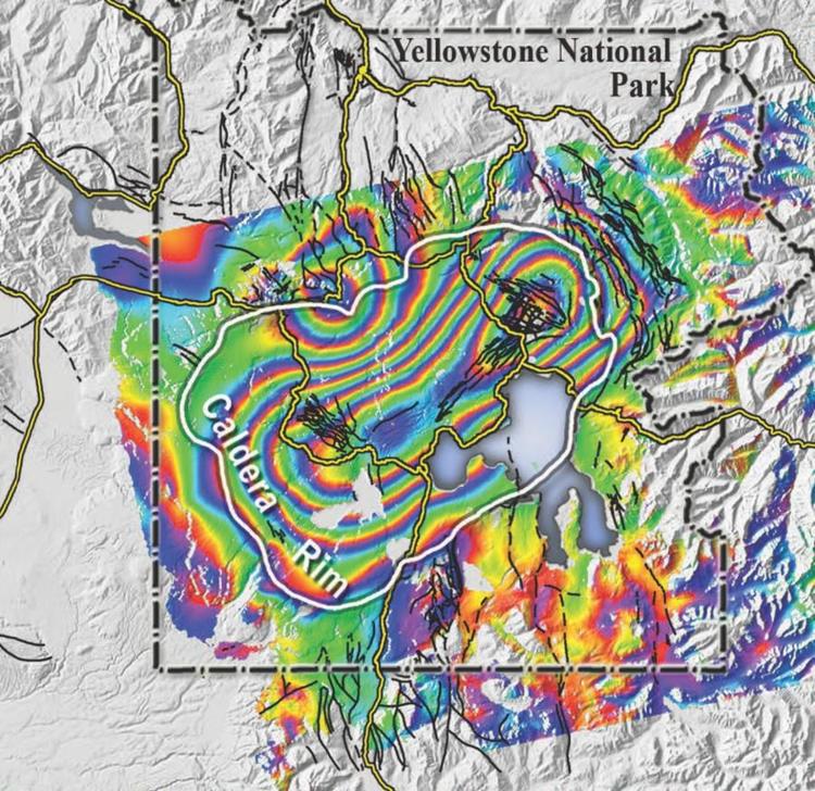 Satellite's radar tracks Yellowstone's rise and fall