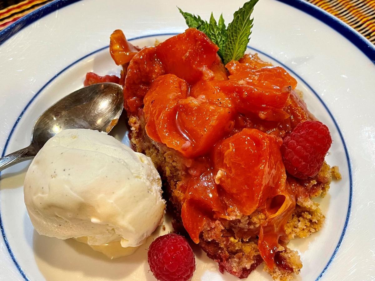 Nectarine-Raspberry crisp