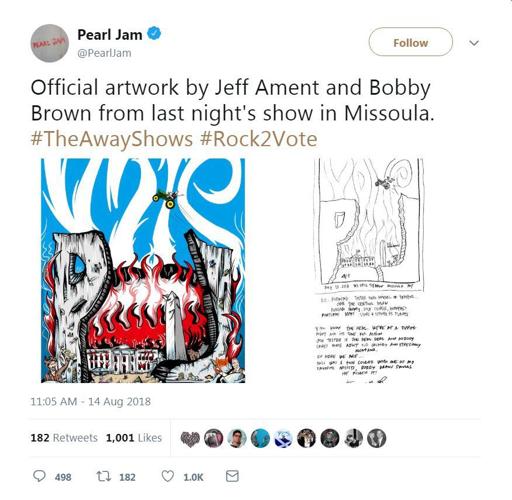  Pearl Jam 2020 Vote Jeff Ament and Bobby Drawz Skullz 18x24  Poster: Posters & Prints