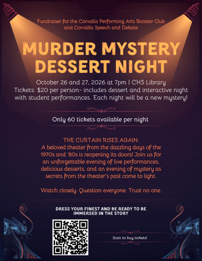 Murder Mystery Dessert Night fundraiser