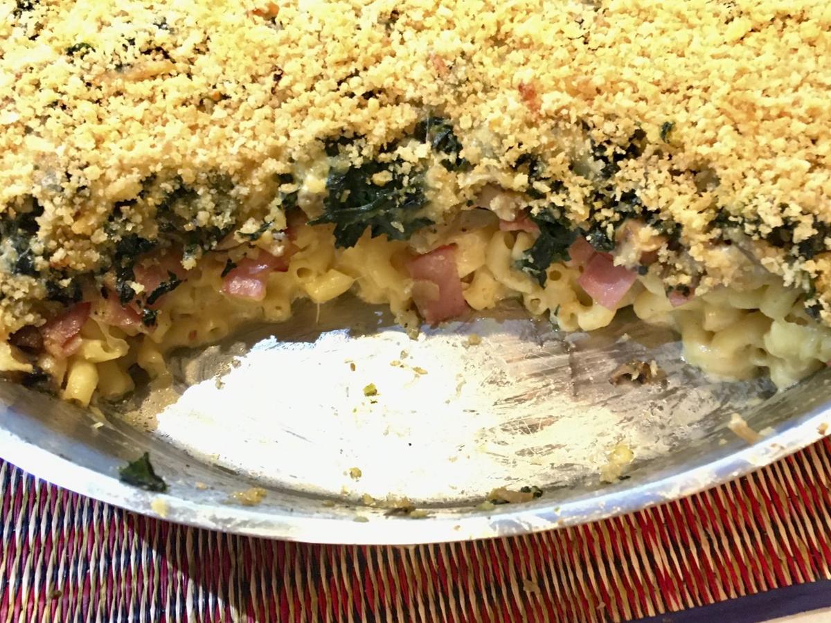 Busy Skillet Spinach, Ham, and Macaroni Strata