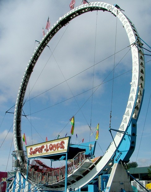 Midway Dispatch Fair s Super Loops takes riders for a spin