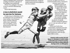 Belichick can help accelerate Swinney's Clemson downfall