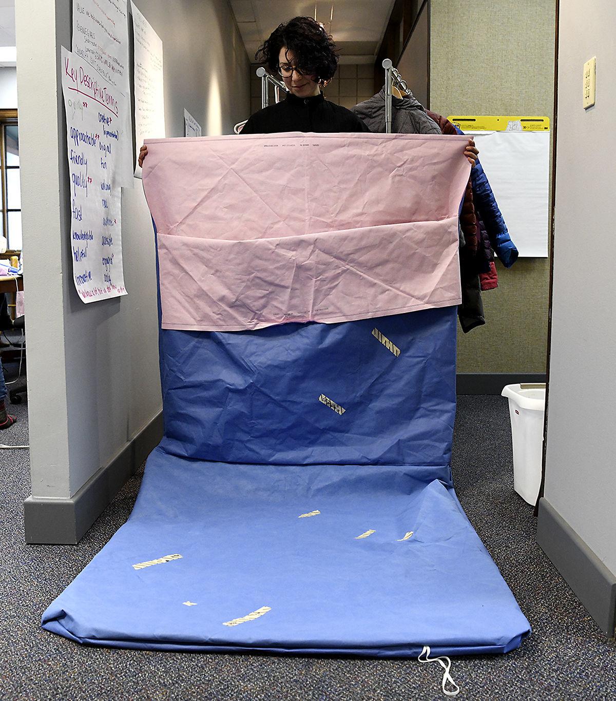 Day of service Volunteers in Missoula turn surgical wraps into