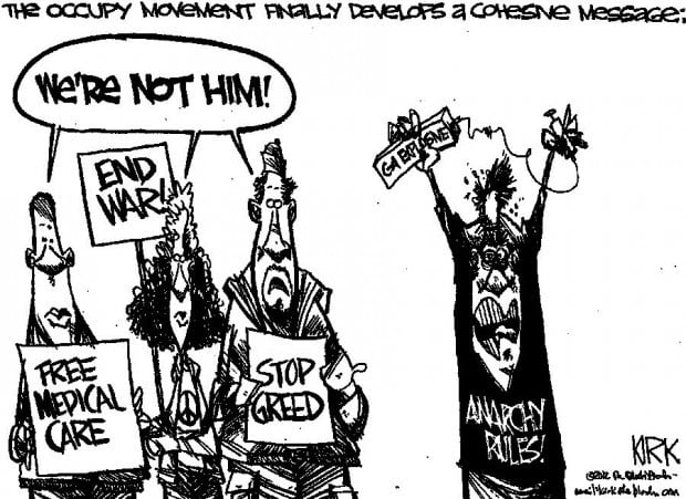 CARTOON: Occupy protesters find unity by declaring they do not stand ...