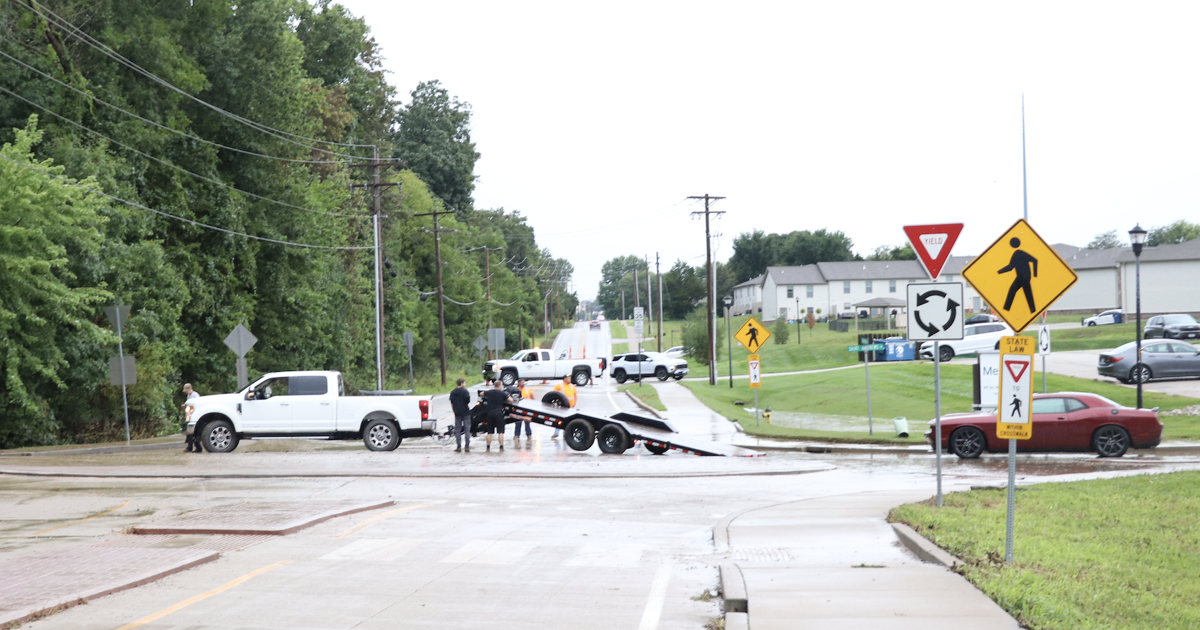 Driver rescued from flooded roundabout in Union