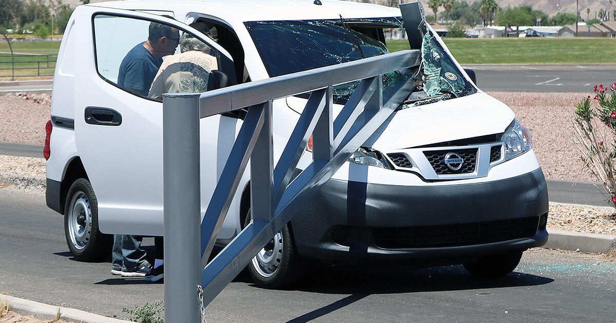 Woman uninjured after Rotary Park barrier goes through windshield - Vimarsana News
