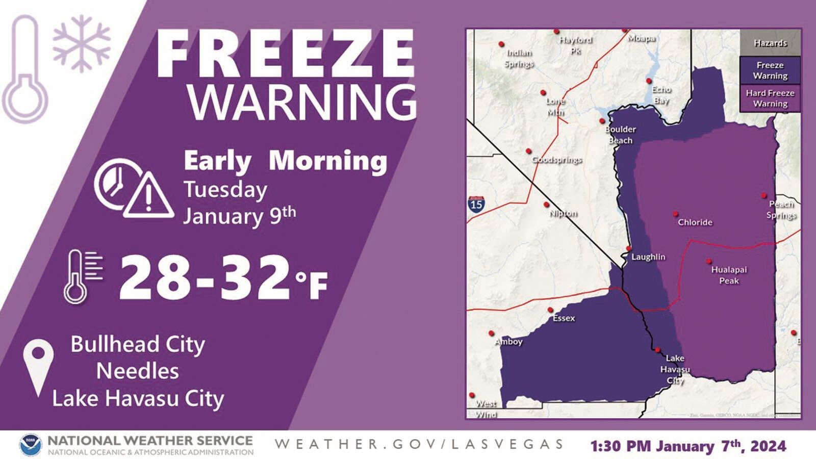 Freeze Warning Issued For Tri-state | News | Mohavedailynews.com