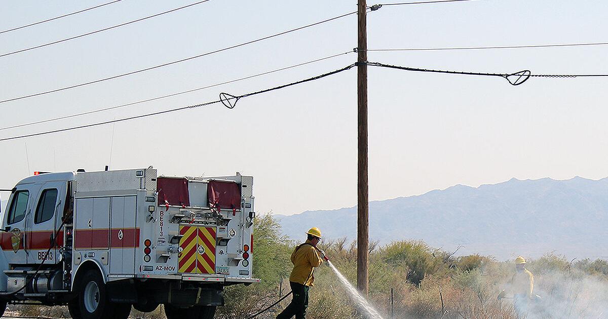 Fire crews respond to brush fire near intersection of Highway 95 and ...