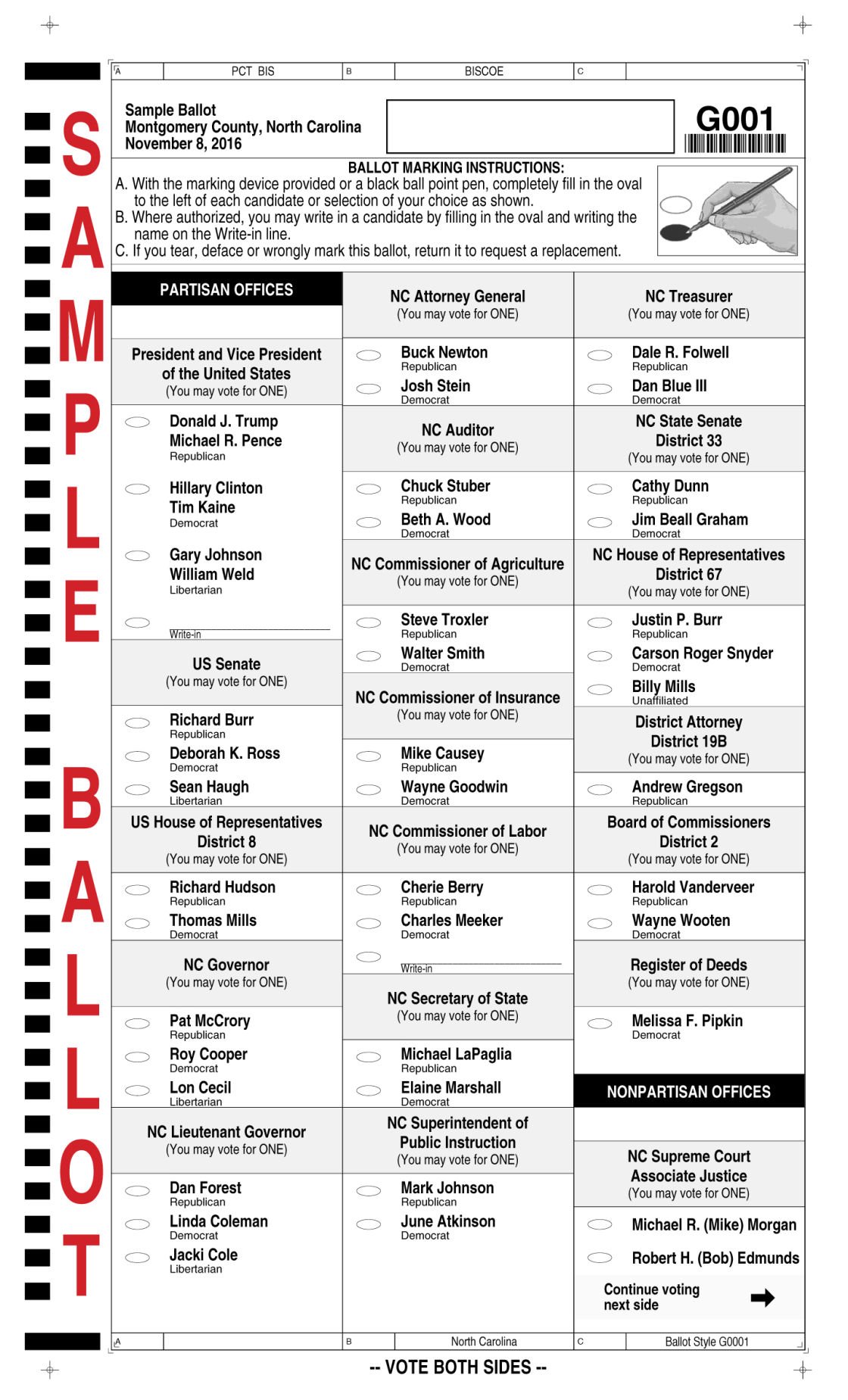 Maryland General Election Sample Ballot