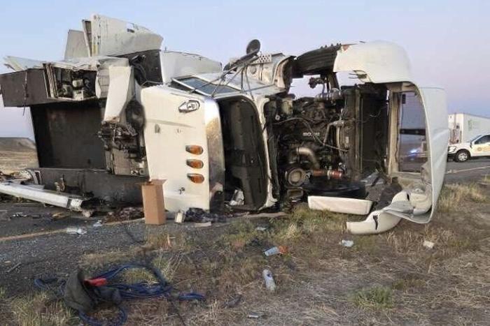 Friday evening semi truck accident sees driver airlifted from the scene after being ejected from vehicle, road closed for several hours