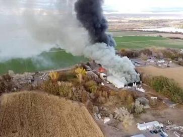 Sheriff: Delta hemp drying plant fire contained, but burns on