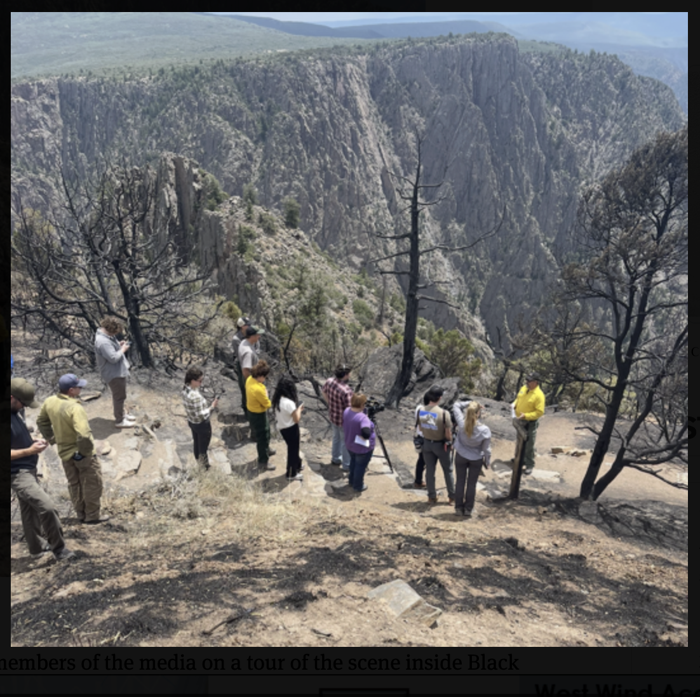 Photos reveal glimpse of fire damage inside Black Canyon national park; Officials provide media tour inside the park to view South Rim Fire impact [PHOTOS]