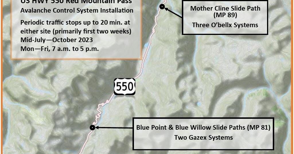 Avalanche control project on US 550 Red Mountain Pass to begin, motorists can expect travel delays during equipment mobilization - Vimarsana News