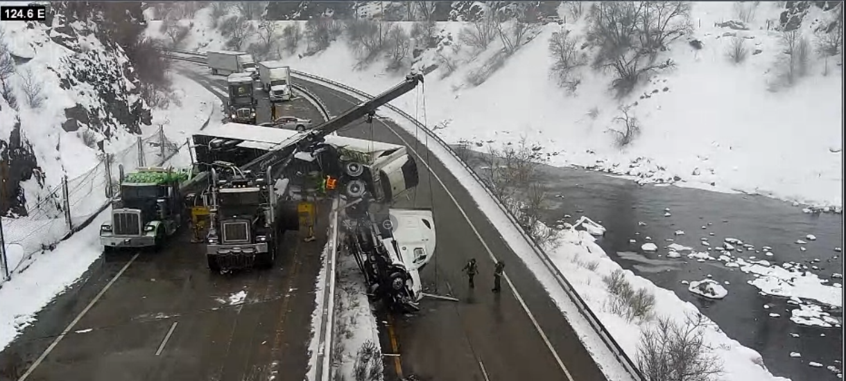 Truck Crashes Through Guardrail, Onto Road Below, Closing I-70 | News ...