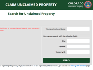 Great Colorado Payback asks you to claim property