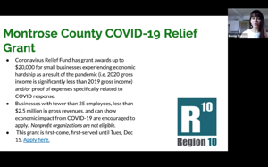 City of Montrose reviews business resources for regional organizations hit by COVID