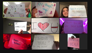Eighth graders spread holiday cheer with Montrose Memorial Hospital heroes