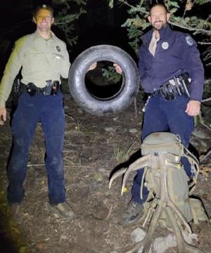Wildlife officers remove tire that was around a bull elk's neck for over two years
