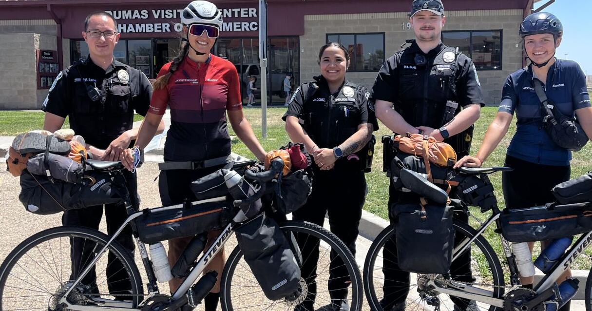 German women cycle through Dumas on Argentina to Alaska fundraising trip - Vimarsana News