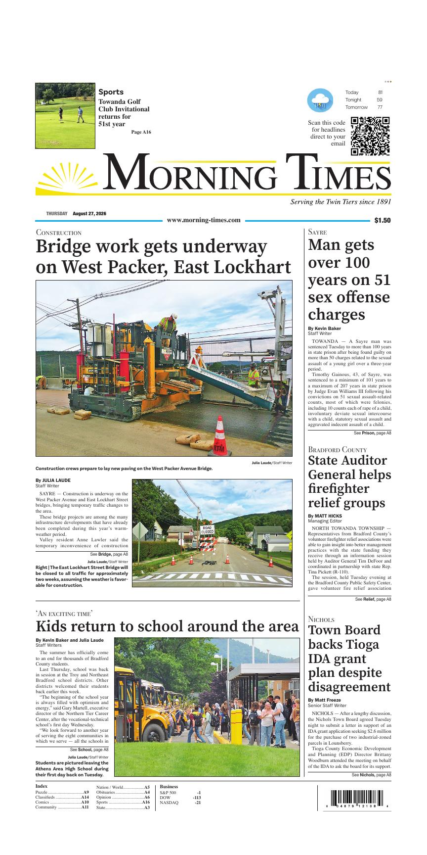 Page A1 | e-Edition | morning-times.com