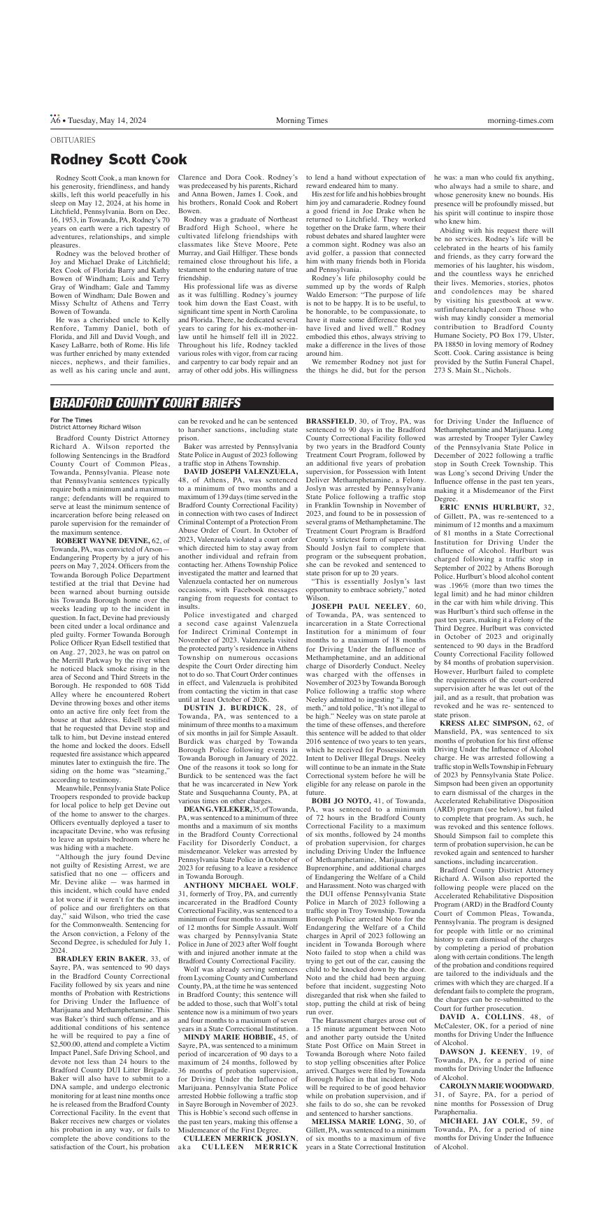 Page A6 | e-Edition | morning-times.com