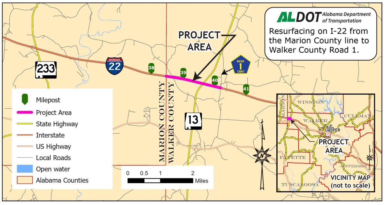 ALDOT resurfacing underway on I-22 in Walker County | News ...