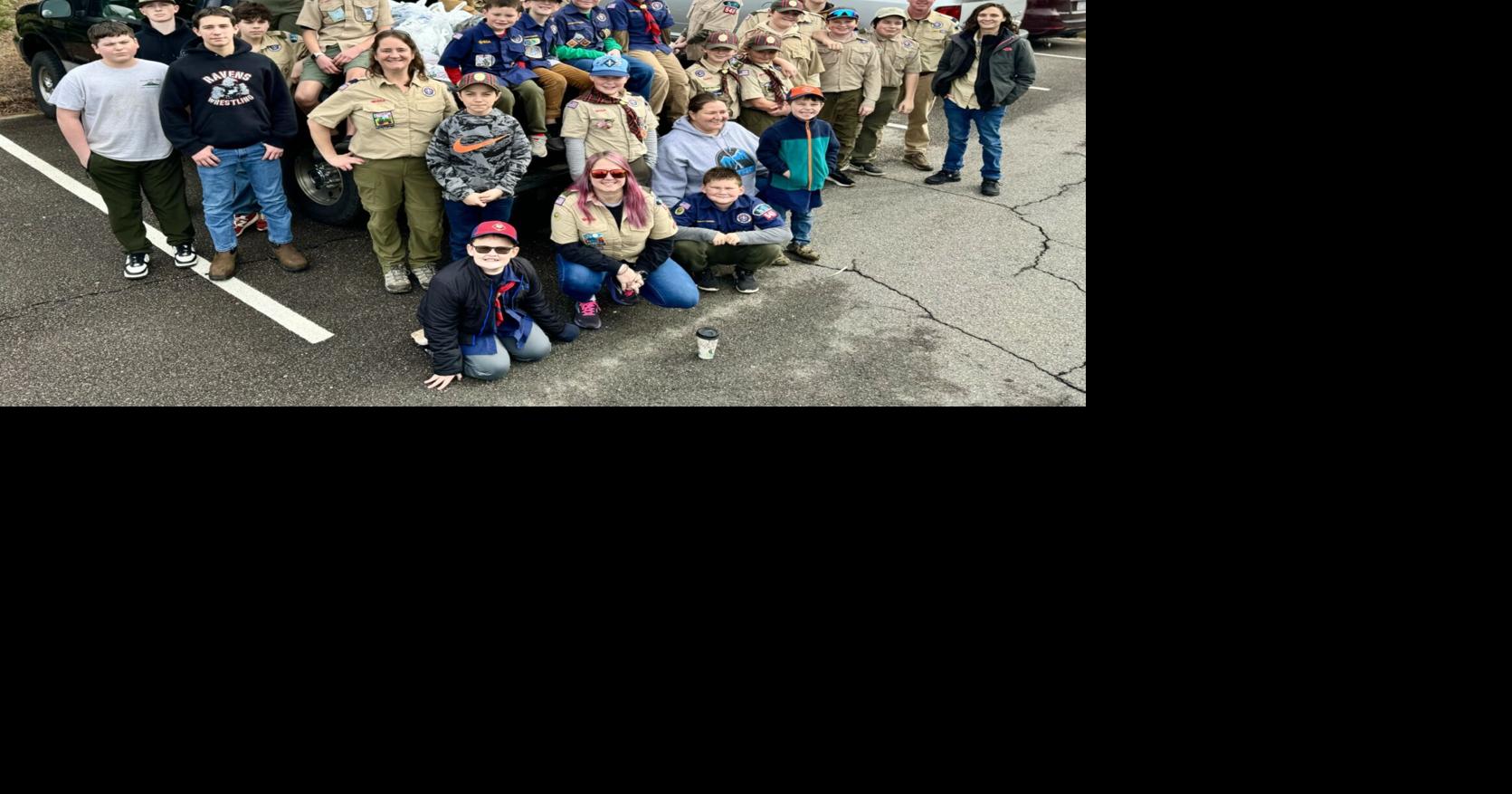 Scouting troops collect food for Pilot Mountain Outreach Lifestyles